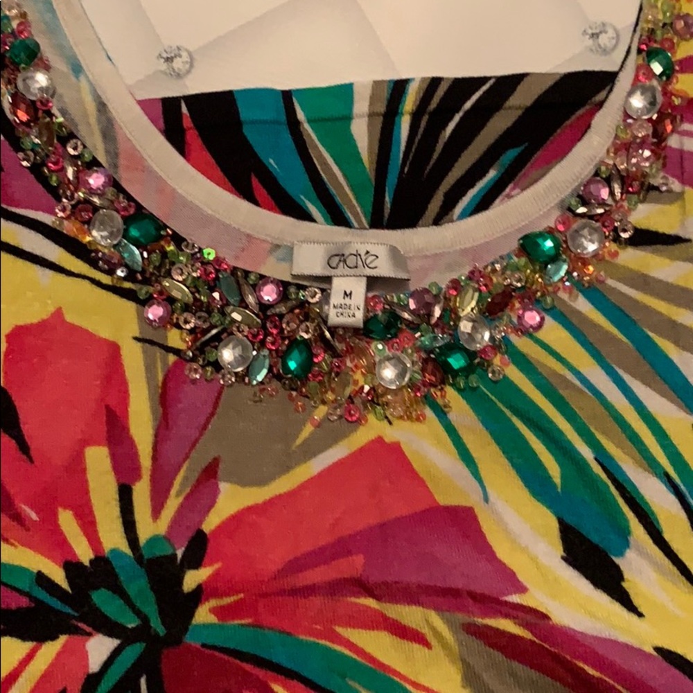 Tropical multi color knit tank